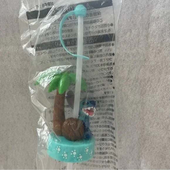NEW TOKYO DISNEYLAND STITCH Drink STRAW TDR Palm Tree - Picture 2 of 6